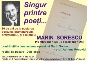 Afis 02_26_2016 Marin Sorescu_singur printre poeti F2