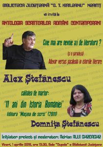 Afis 04_01_2016 Antologia scriitorilor romani  contemporani_Alex Stefanescu