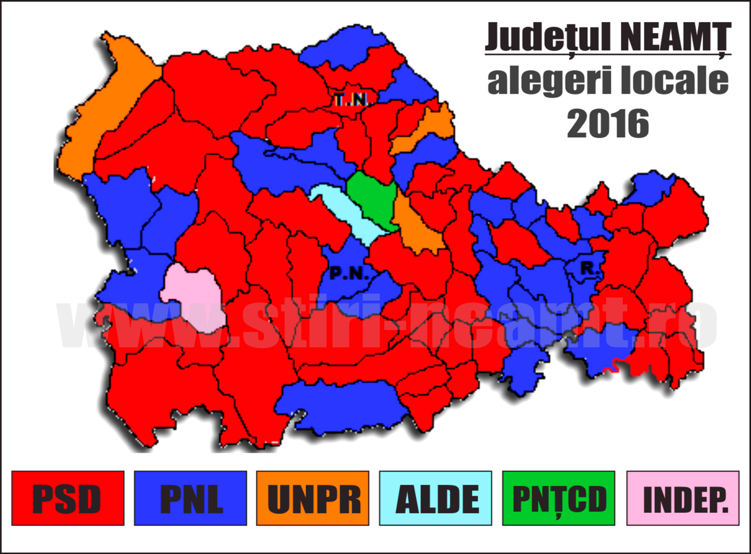 HARTA INTERACTIVĂ NEAMȚ Rezultatele alegerilor locale 2016
