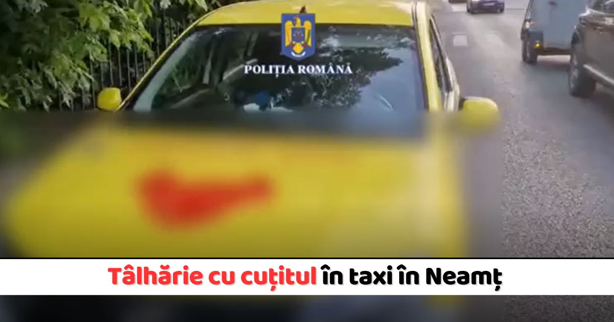 Tâlhărie cu cuțitul în taxi în Neamț: doi suspecți reținuți