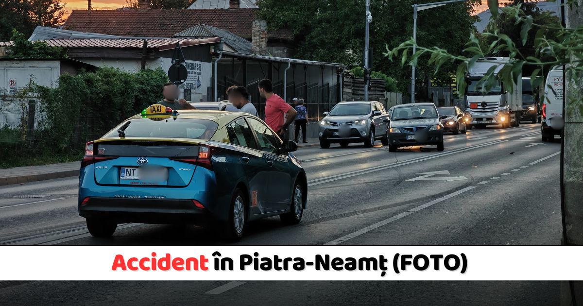 Accident în Piatra-Neamț. Impact între două mașini (FOTO)