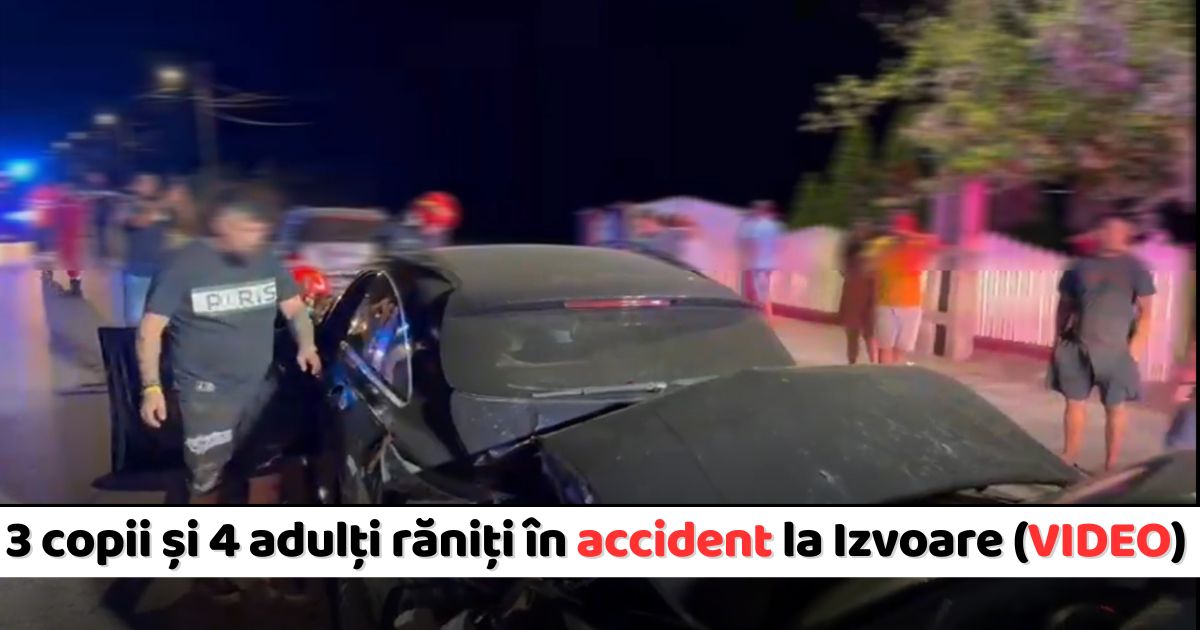 (VIDEO) 3 copii și 4 adulți răniți în accidentul de la Izvoare (D-va Roșie)